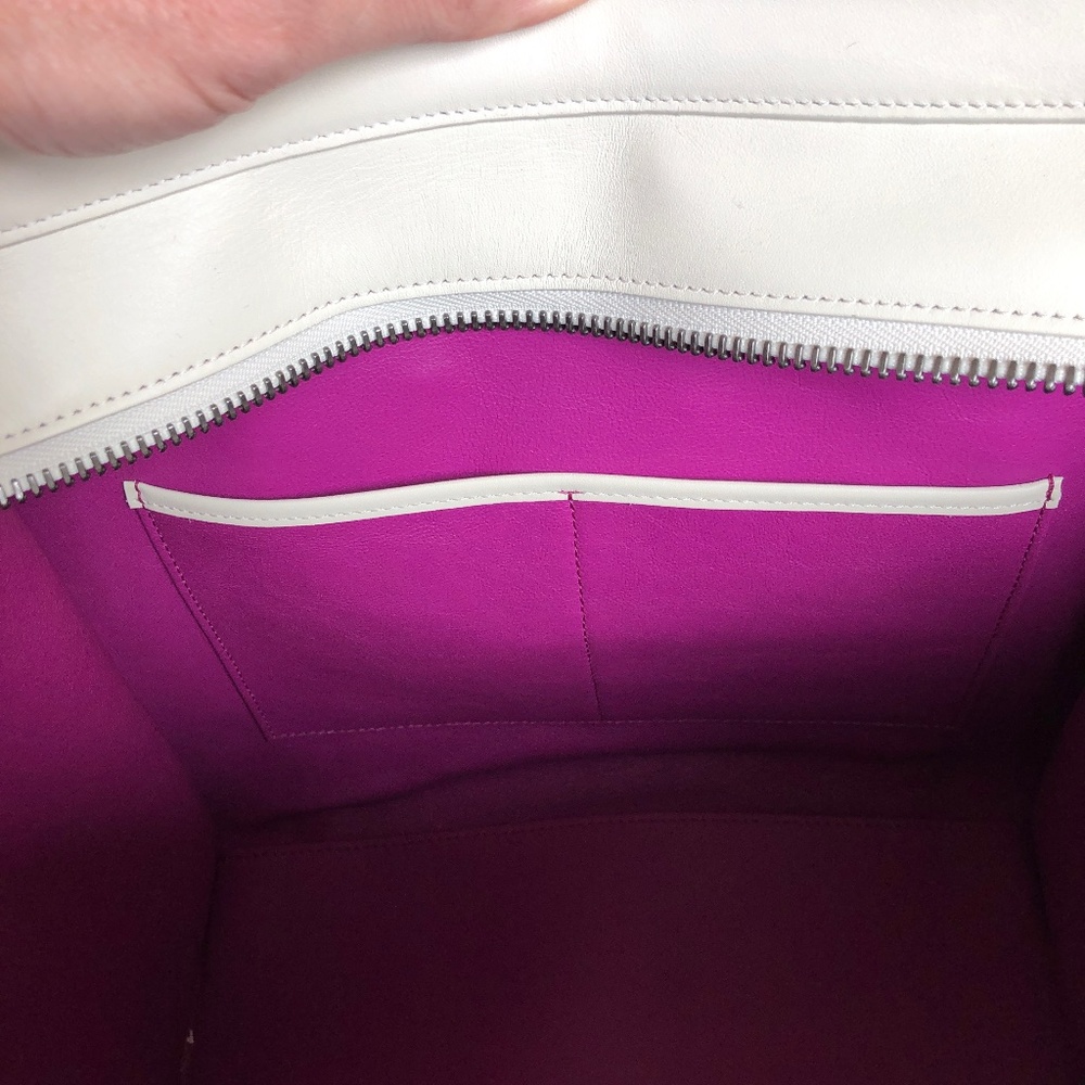 ❗️SOLD❗️Celine White/Magenta Micro Luggage Tote - Picture 10 of 16